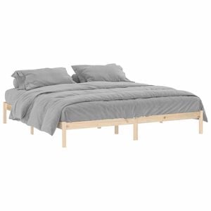 vidaXL Рамка за легло без матрак 193x203 см масивна дървесина бор King