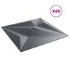 vidaXL Стенни панели Звезда 48 pcs Звезда Сив 50 x 50 cm XPS Пяна
