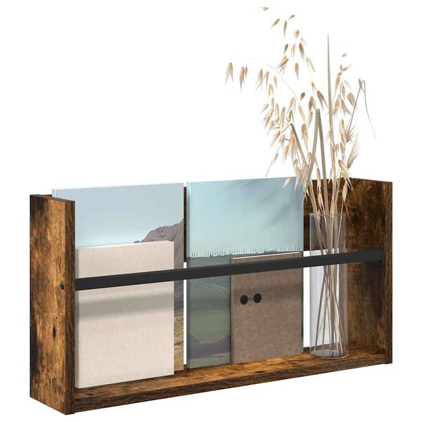 vidaXL Етажерка за списания Димян дъб 60 x 12 x 30 см Инженерно дърво