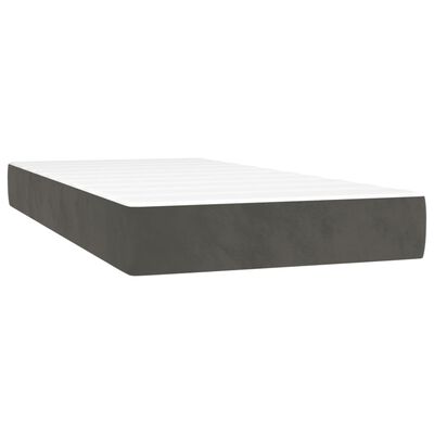 vidaXL Боксспринг легло с матрак, тъмносив, 120x190 см, кадифе
