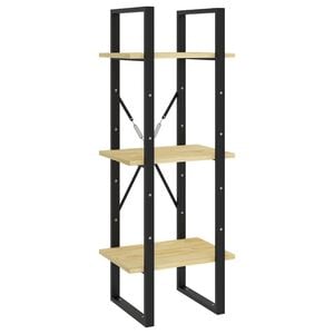 vidaXL 3-етажна библиотека, 40x30x105 см, борово дърво масив