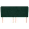 vidaXL Горна табла за легло с уши, тъмносива, 203x23x118/128 см,кадифе