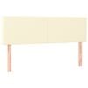 vidaXL Табла за легло, кремава, 144x5x78/88 см, изкуствена кожа