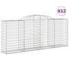 vidaXL Габионни кошници арка 12 бр 300x50x120/140см поцинковано желязо