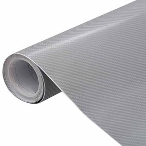 vidaXL Фолиа за кола, 2 бр, 4D сребристи, 100x150 см+50x150 см