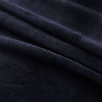 vidaXL Затъмняващи завеси с халки, 2 бр, кадифе, черни, 140x225 см