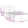 vidaXL Рамка за легло с таблото Бяло 120 x 190 cm Солидно борово дърво