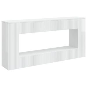 vidaXL Конзолна маса На райета Висок Гланцов Бял 155 x 29 x 74 см