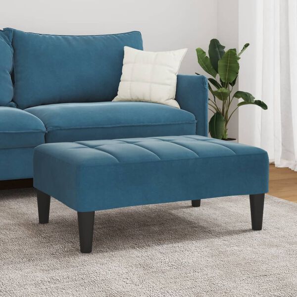 vidaXL Табуретка, синя, 77x55x31 см, кадифе