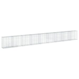 vidaXL Габионна кошница с покритие, 900x50x100 см, поцинковано желязо