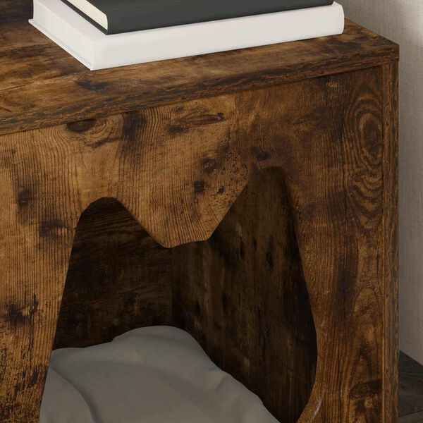 vidaXL Къща за котки Димян дъб 42,5 x 40 x 53,5 см Инженерно дърво