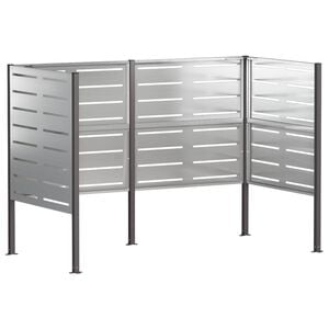 vidaXL Екран за контейнер за отпадъци 167 x 85 x 113 см Сребристо
