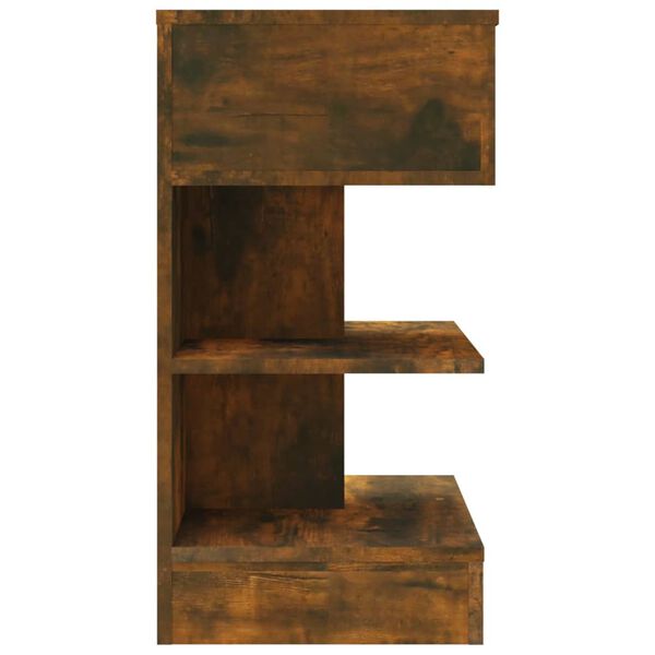 vidaXL Нощно шкафче, опушен дъб, 40x35x65 см, инженерно дърво