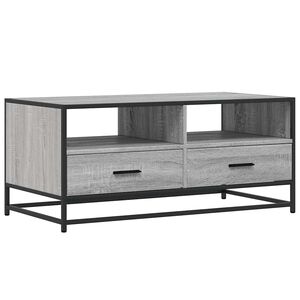 vidaXL Кафе маса, сив сонома, 100x50x45 см, инженерно дърво и метал