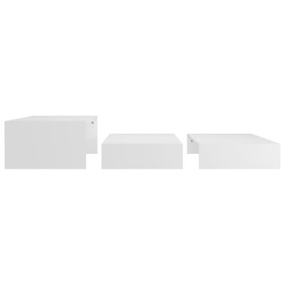 vidaXL Комплект масички за кафе, бял, 100x100x26,5 см, ПДЧ