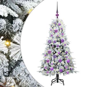 vidaXL Изкуствено коледно дърво с хингед Бяло 120 cm PE и PVC