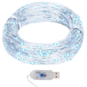 vidaXL LED микро стринг лампички 40 м 400 LED студено бяло 8 функции