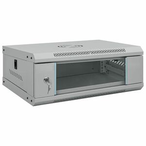 vidaXL Мрежов кабинет със съхранение Сив 53 x 35 x 21 см Стомана