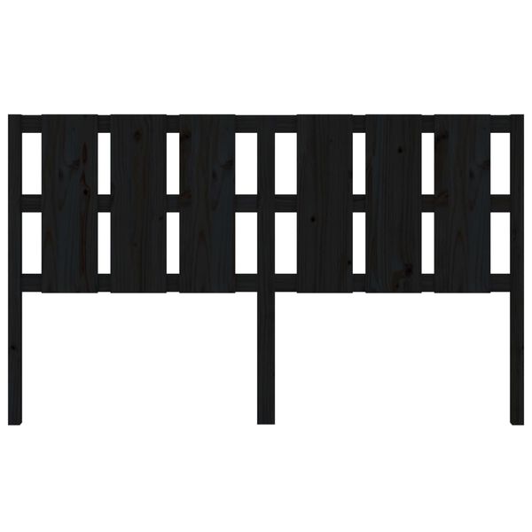 vidaXL Горна табла за легло, черна, 165,5x4x100 см, бор масив