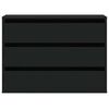 vidaXL Ъглов скрин с чекмеджета, черен, 80x41x58 см, инженерно дърво