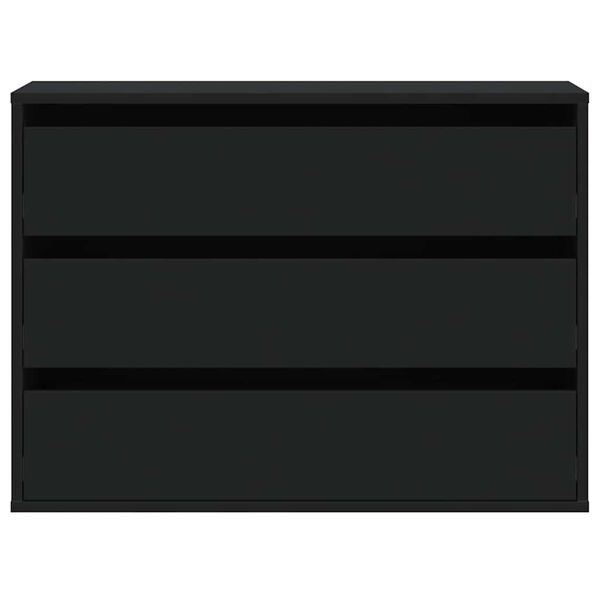 vidaXL Ъглов скрин с чекмеджета, черен, 80x41x58 см, инженерно дърво