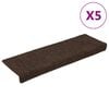 vidaXL Изтривалки за стълби, самозалепващи се, 15 бр., 65x21x4 см, кафяви, с правоъгълен кант