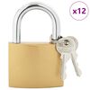 vidaXL U Lock с ключове 12 pcs Месинг Желязо