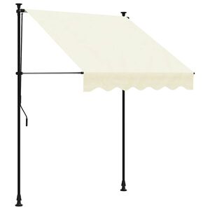 vidaXL Прибираща се тента, кремава, 150x150 см, плат и стомана