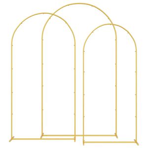 vidaXL Сватбена арка 3 бр. Златист 120 x 40 x 217 см Стомана