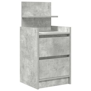 vidaXL Нощно шкафче с 2 чекмеджета, бетонно сив, 38x34x80 см