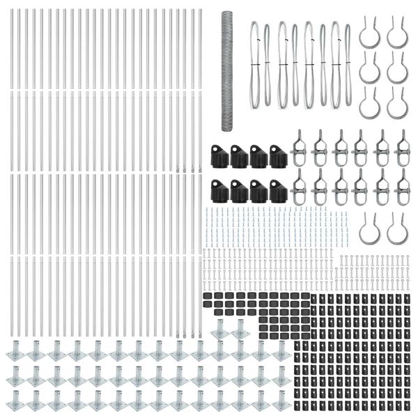 vidaXL Стълб за ограда. Сребрист 100 x 1,5 м (50 мм мрежа) Стомана