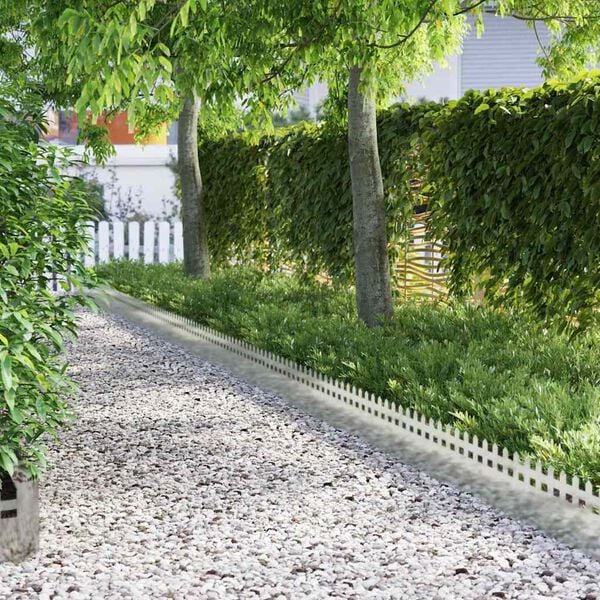 vidaXL Ограничители за тревни площи 10 pcs Сребрист 103 x 0,05 x 22 см