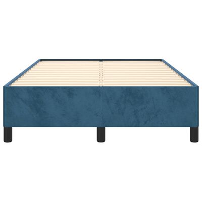 vidaXL Рамка за легло, тъмносиня, 120x190 см, кадифе