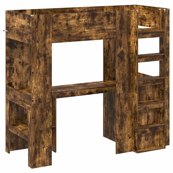 vidaXL Рамка за двуетажно легло с бюро Димян дъб 75 x 190 cm