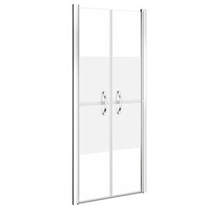 vidaXL Врата за душ, полуматирано ESG стъкло, 71x190 см