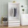 vidaXL Гардероб, бял, 100x50x200 см, ПДЧ