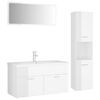 vidaXL Комплект мебели за баня, бял гланц, инженерно дърво
