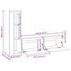 vidaXL ТВ шкафове, 3 бр, бели, бор масив