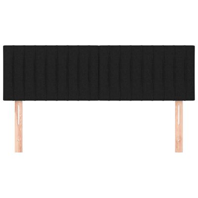vidaXL Горни табли за легло, 2 бр, черни, 72x5x78/88 см, плат