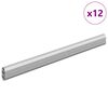 vidaXL Тръба за дрешник 12 pcs Сребрист 316 x 15 x 29 мм