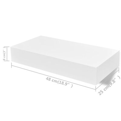vidaXL Окачени стенни рафтове с чекмеджета, 2 бр, бели, 48 см