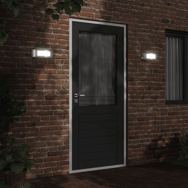 vidaXL Външни стенни осветителни тела 2 бр сребрист неръждаема стомана