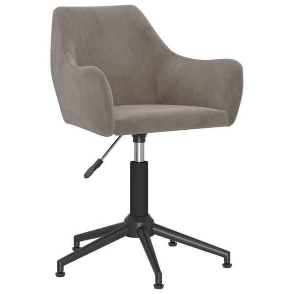 vidaXL Въртящ се трапезен стол, светлосив, кадифе