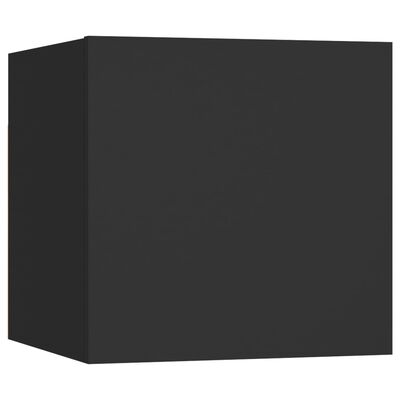 vidaXL Нощно шкафче, черно, 30,5x30x30 см, ПДЧ