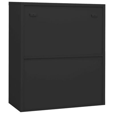 vidaXL Офис шкаф с плантер, антрацит, 90x40x128 см, стомана