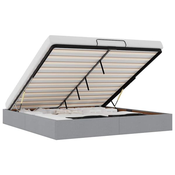 vidaXL Османска рамка за легло без матрак, светлосива, 160x200см, плат