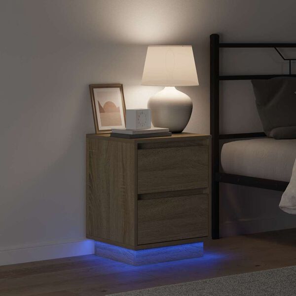 vidaXL Нощен шкаф Сонома дъб 39 x 34,5 x 50 см Инженерно дърво