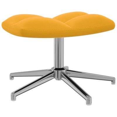 vidaXL Релаксиращ стол с табуретка, горчица жълто, кадифе