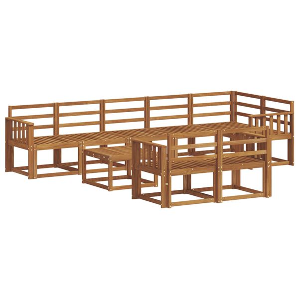 vidaXL Комплект дивани за открито 9 pcs Естествен