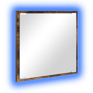vidaXL LED огледало за баня Димян дъб 40 x 37 x 8.5 см